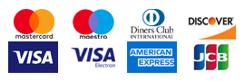 Mastercard, Visa, Maestro, Visa Electron, Amex, JCB, Diners Club, Discover